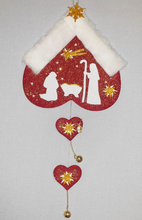 Presepe appendi porta rosso